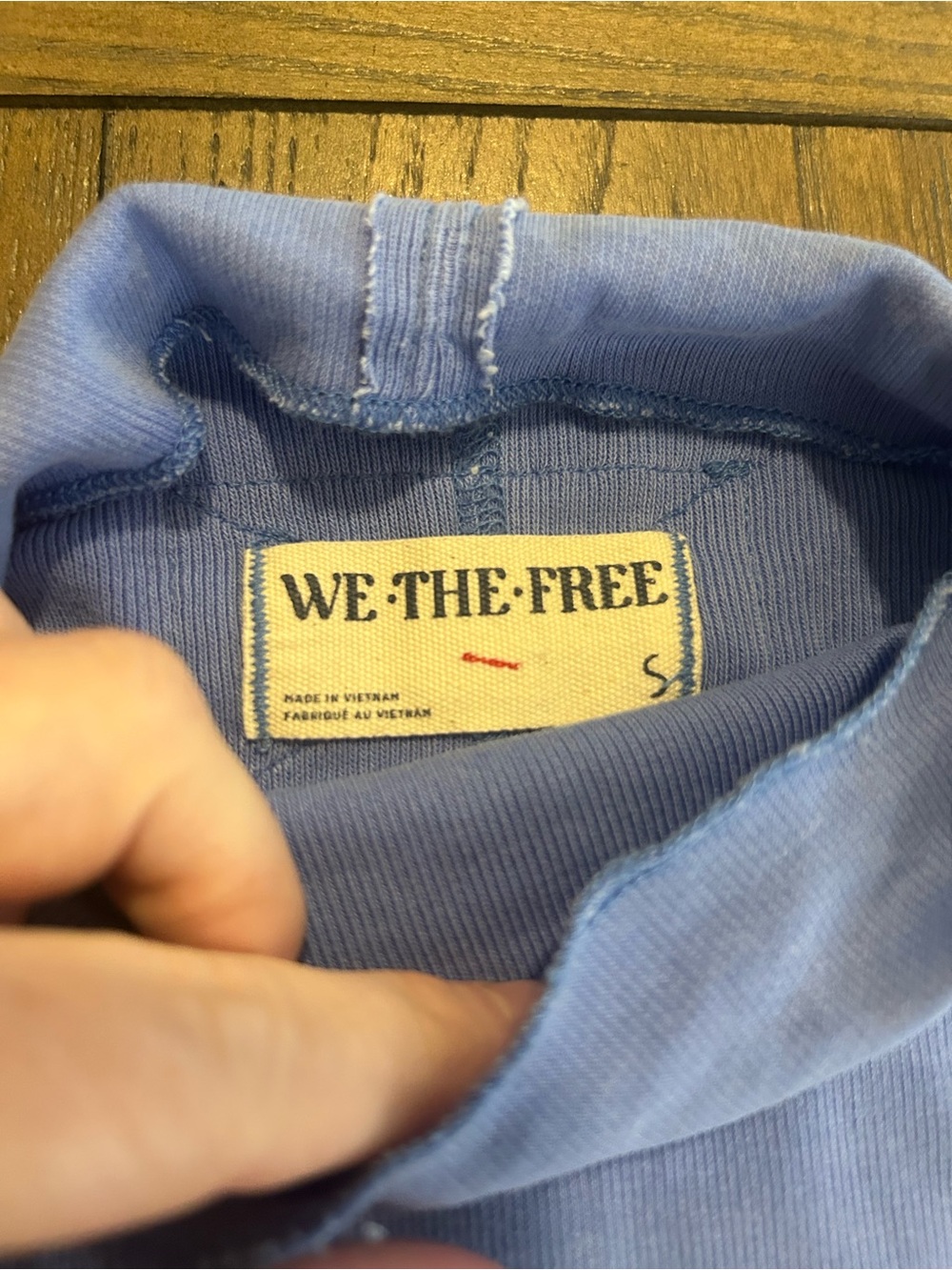 Free People Light Blue Short-Sleeve Mock Neck Tee - Picture 2 of 4
